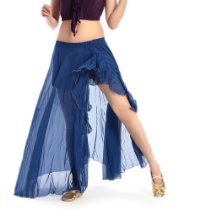  Ruffled Slitted Skirt 
