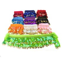 10pc Hip Scarves and Gold Coins 