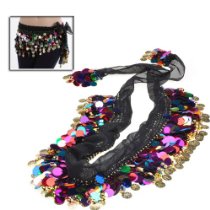  Shining Multi Color Sequin Coin Hip Scarf 