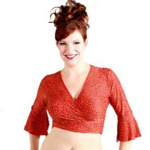 Extended Sahara Wrap Top X-Lg Red Leopard 